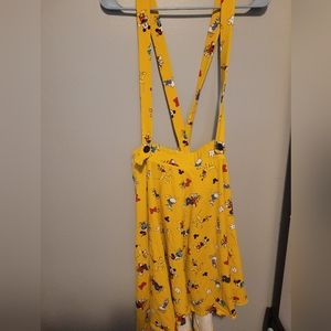 Disney yellow skirt suspenders xl
